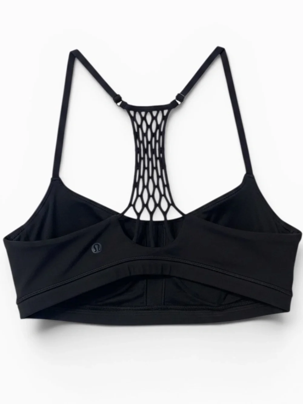 Lululemon True Self Bra II Black Strappy Back Yoga Sports Bra Size 10